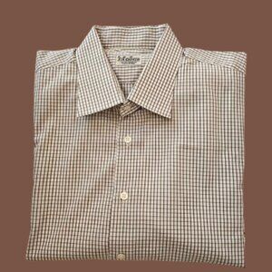 MOHAN CUSTOM TAILORS INC MEN LONG SLEEVE CHECKS DRESS SHIRT - SIZE 17.5